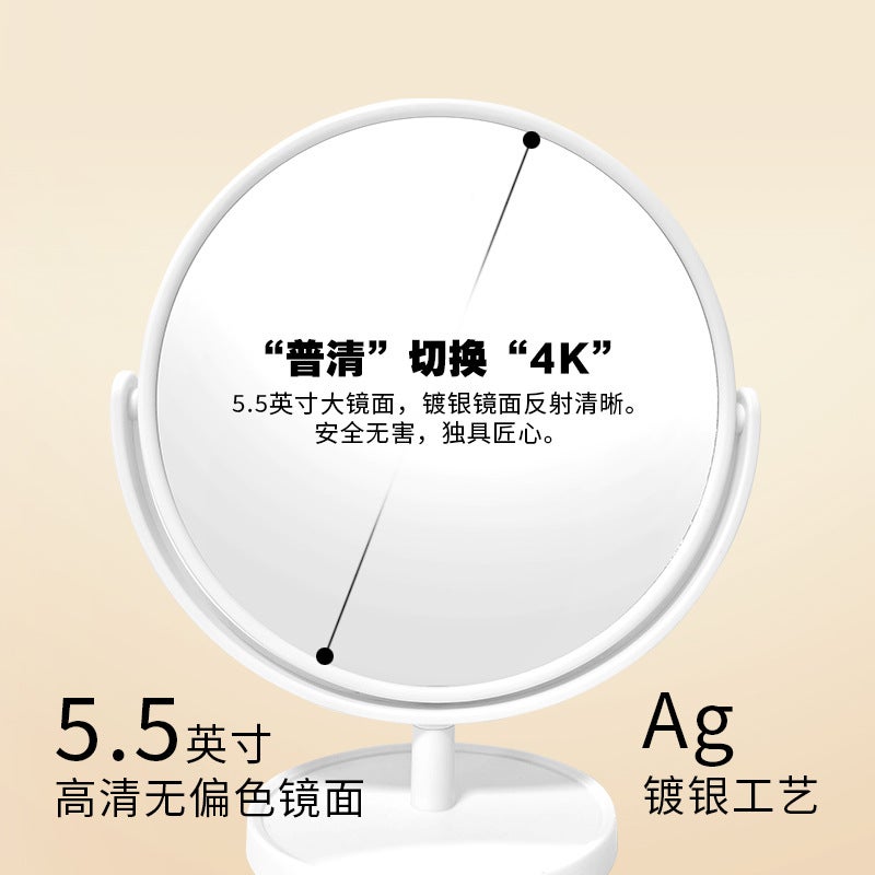Makeup Mirror Dressing Table Household Double-Sided Desktop Portable Student Dormitory Desktop Internet-Famous Beauty Makeup Mirror Princess Mirror - Image 4
